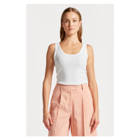 TOP GANT SLIM RIBBED TANK TOP bílá