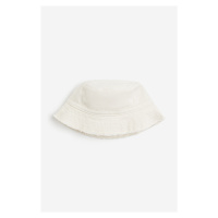 H & M - Keprový klobouček bucket - bílá