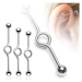 Piercing z chirurgické oceli do ucha - rovná tyčinka se smyčkou, kuličkové ukončení - Rozměr: 1.