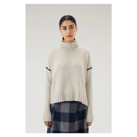 Rolák woolrich wool cable' turtleneck bílá