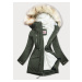 Teplá dámská zimní bunda "parka" v barvě s odepínací podšívkou (W163)