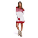 Dvoubarevné šaty vánoční s vločkami MXS01 - ONESIZE