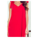 Červené krátké šaty s volánovou sukní