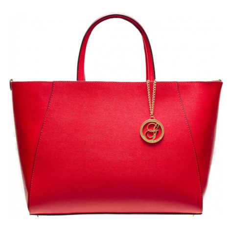 Kožená kabelka ze safiánové kůže jednoduchá - červená Glamorous