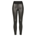 Ladies Faux Leather High Waist Leggings - black