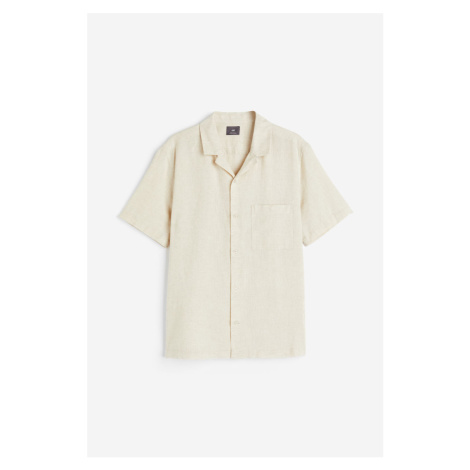 H & M - Košile z lněné směsi Regular Fit - bílá H&M