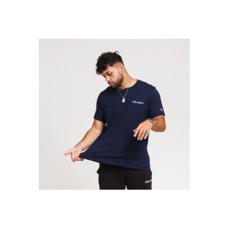 Champion Small Script Logo Crewneck Tee navy