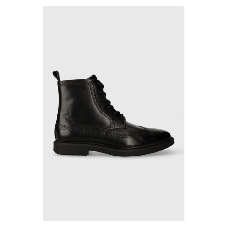 Kožené boty BOSS Larry pánské, černá barva, 50503617 Hugo Boss