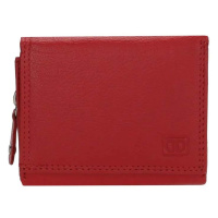 Double-D Červená malá kožená peněženka 