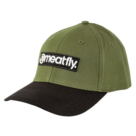 Meatfly kšiltovka Wayne Flexfit Basic Logo Olive / Black | Černá