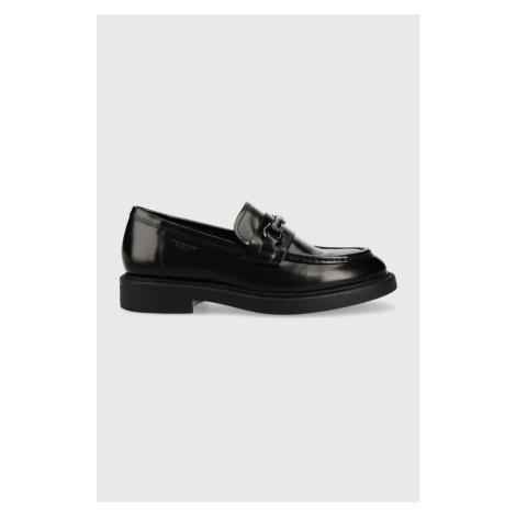 Kožené mokasíny Vagabond Shoemakers ALEX W dámské, černá barva, na plochém podpatku, 5548.004.20
