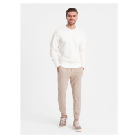 Ombre CARROT men's structured knit sweatpants - beige