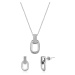 Troli Stylová ocelová sada minimalistických šperků (náušnice. řetízek, přívěsek)