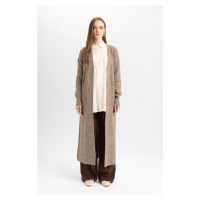 DEFACTO Regular Fit Basic Plain Long Knitted Cardigan