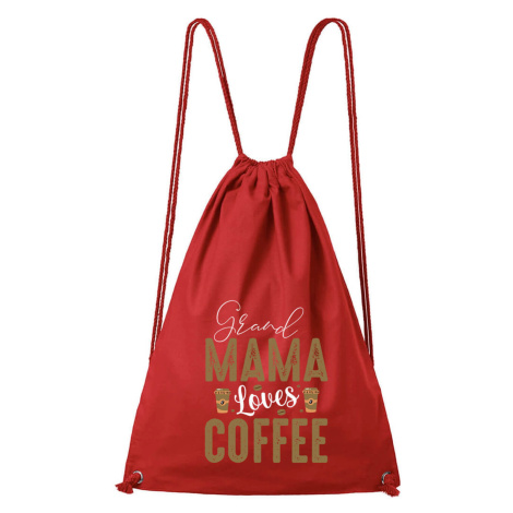 DOBRÝ TRIKO Bavlněný batoh Grand Mama loves COFFEE Barva: Červená