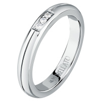 Morellato Slušivý ocelový prsten s krystaly Love Rings SNA48