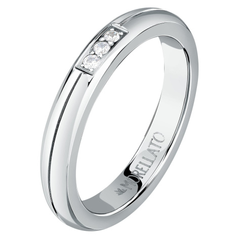 Morellato Slušivý ocelový prsten s krystaly Love Rings SNA48