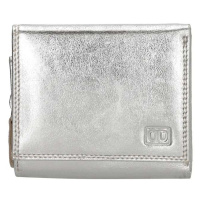 Double-D Stříbrná malá kožená peněženka 