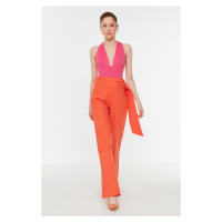Trendyol Orange Detail příslušenství Tkané kalhoty