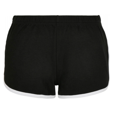 Ladies Organic Interlock Retro Hotpants - black/white Urban Classics