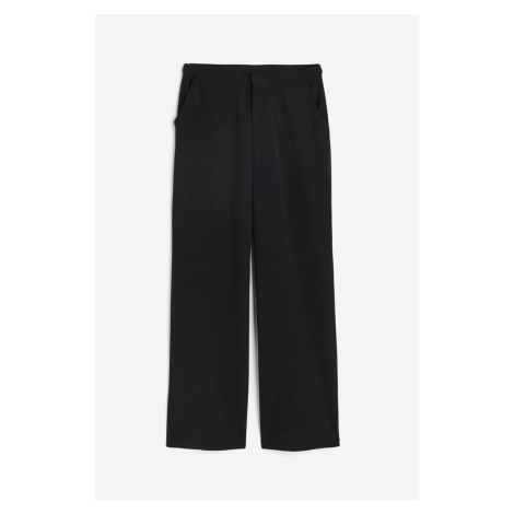 H & M - Žerzejové krepové kalhoty - černá H&M