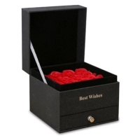 MDS Valentýnská krabička na šperky s růžemi, černá šperkovnice