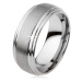 Hladký wolframový prsten, jemně vypouklý, matný povrch, stříbrná barva