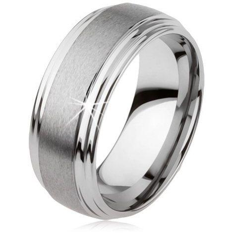 Hladký wolframový prsten, jemně vypouklý, matný povrch, stříbrná barva Šperky eshop