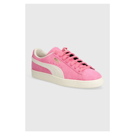 Semišové sneakers boty Puma Suede Neon růžová barva, 396507