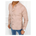 Dstreet DX2367 pánská elegantní růžová košile