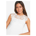 Bonprix BPC SELECTION šifonové šaty s krajkou Barva: Bílá, Mezinárodní