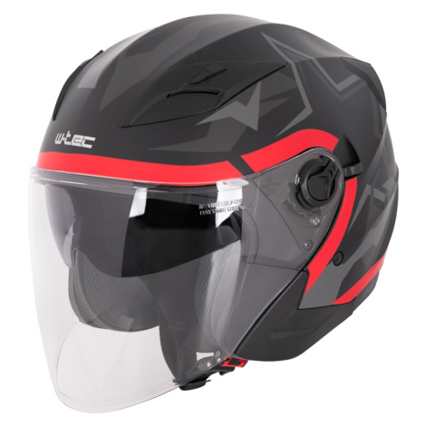 Otevřená přilba W-TEC Barcela Vermella černo-šedo-červená