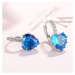 Sisi Jewelry Náušnice Swarovski Elements Elizabeth Topaz - srdíčko E1139-ET-402(8) Světle modrá