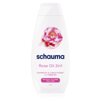 Schwarzkopf Schauma Rose Oil šampon a kondicionér 2 v 1 pro snadné rozčesání vlasů 400 ml