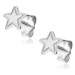 Stříbrné puzetové náušnice 925 - pěticípá hvězda s gravírováním