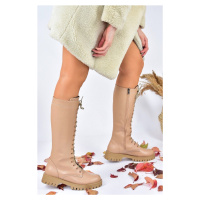 Fox Shoes Women's Nude Lace-up Casual Boots