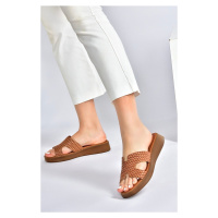 Fox Shoes Women's Slippers with Tan Genuine Leather