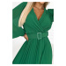 Zelené midi šaty se skládanou sukní