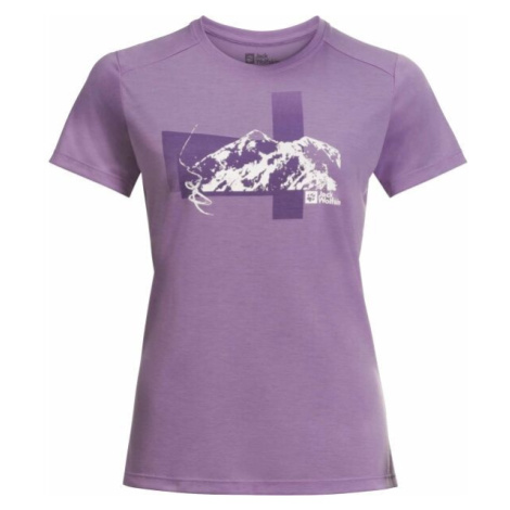 Jack Wolfskin VONNAN S/S GRAPHIC T W Dámské tričko, fialová, velikost
