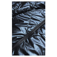 Šedomodrá dámská bunda se stříbrnou kapucí (RQW-7008)
