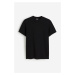 H & M - Žebrované tričko Regular Fit - černá