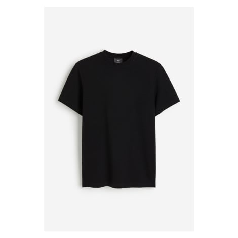 H & M - Žebrované tričko Regular Fit - černá H&M