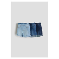 H & M - Džínové šortky 3 kusy - modrá