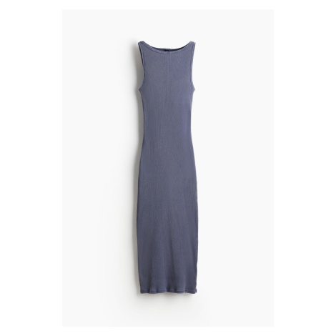 H & M - Žebrované šaty bodycon - modrá H&M