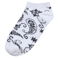 Bandana Pattern No Show Socks 5-Pack white