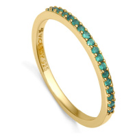 Viceroy Elegantní pozlacený prsten se zelenými zirkony Trend 9118A014