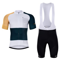 HOLOKOLO Cyklistický krátký dres a krátké kalhoty - ENGRAVE - bílá/černá/modrá