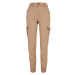 Ladies High Waist Cargo Pants - unionbeige