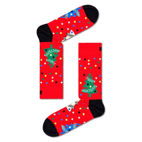 Ponožky Happy Socks Happy Holidays Sock červená barva