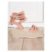 Jedinečné dámské růžové  sandály bez podpatku